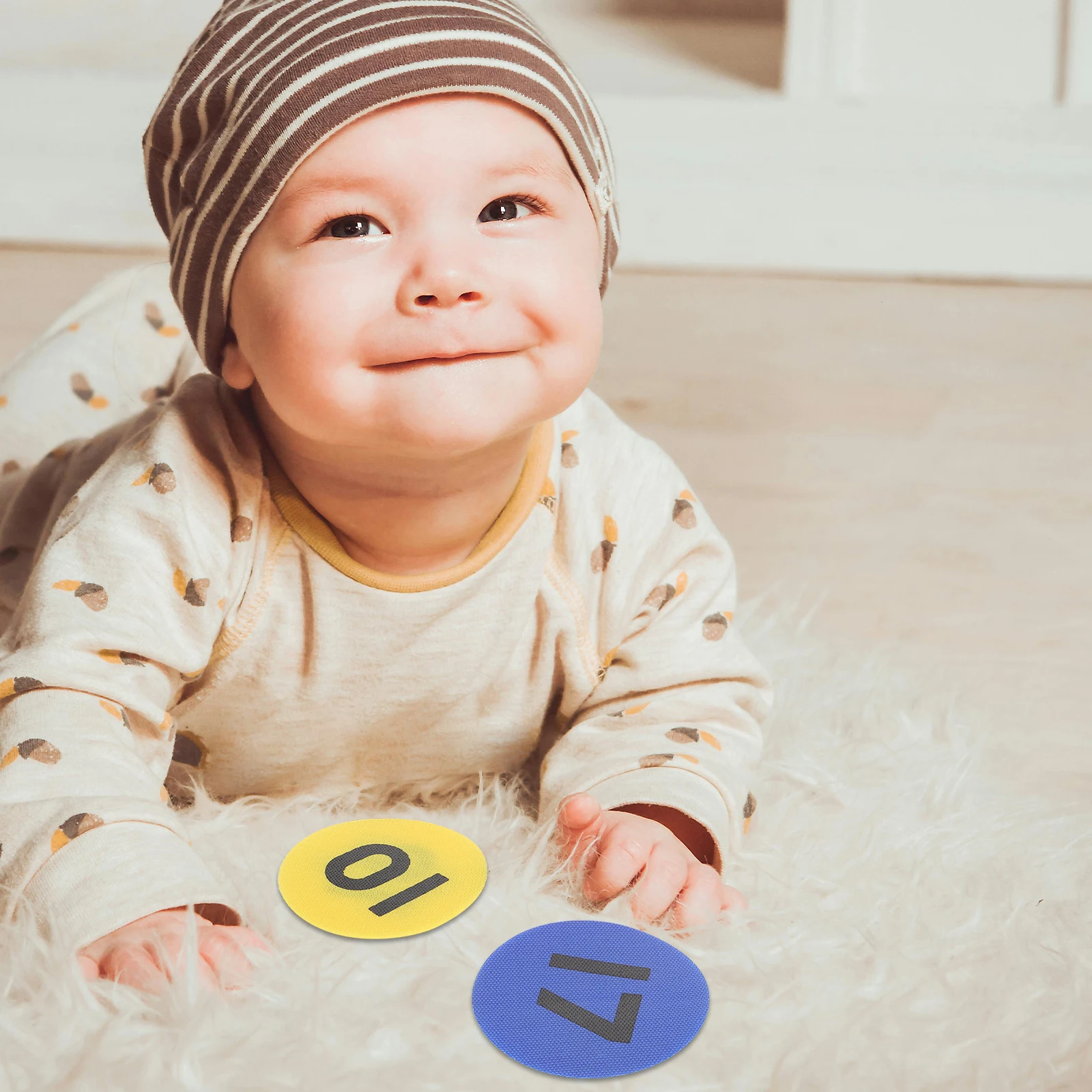 

Colored Round Patches Kids Carpet Markers Student Exercise Stickers Nylon Floor Tags Game Spot for Indoor