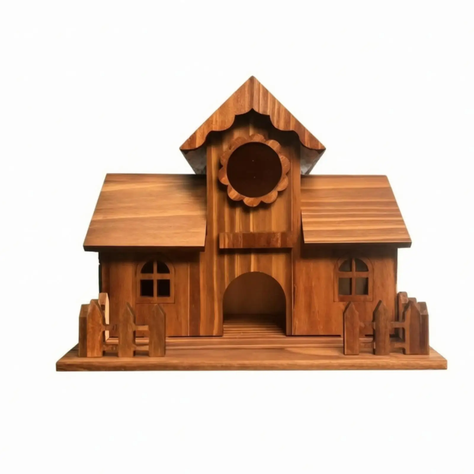 Outdoor Wooden Bird Shelter House for Garden Courtyard with Pitched Roof Songbird Nesting