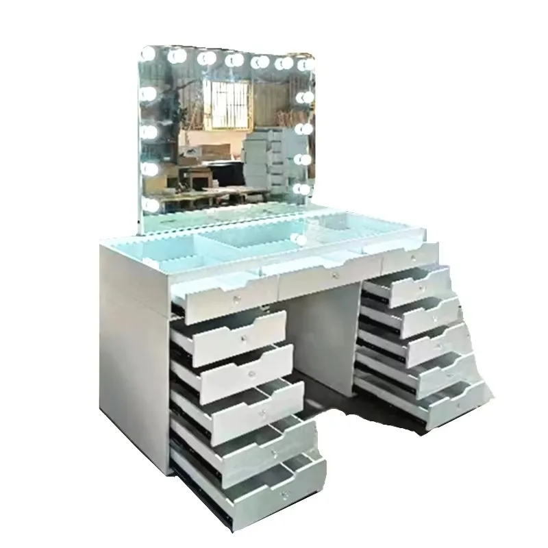 Wholesale Cheap Modern Mirror  Dresser Dresser with Storage Hotel Bedroom 1 Piece Set Oak