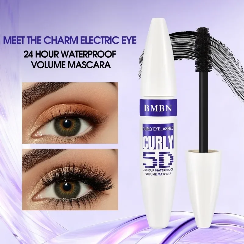 BMBN5D Waterproof Mascara - Smudge-Proof Lengthening Volumizing Curling Long-Lasting Essential for Bridal Wedding Day Makeup