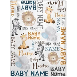 creative flannel blanket - Personalized gift blanket customized with boy's name printed on air conditioning blanket