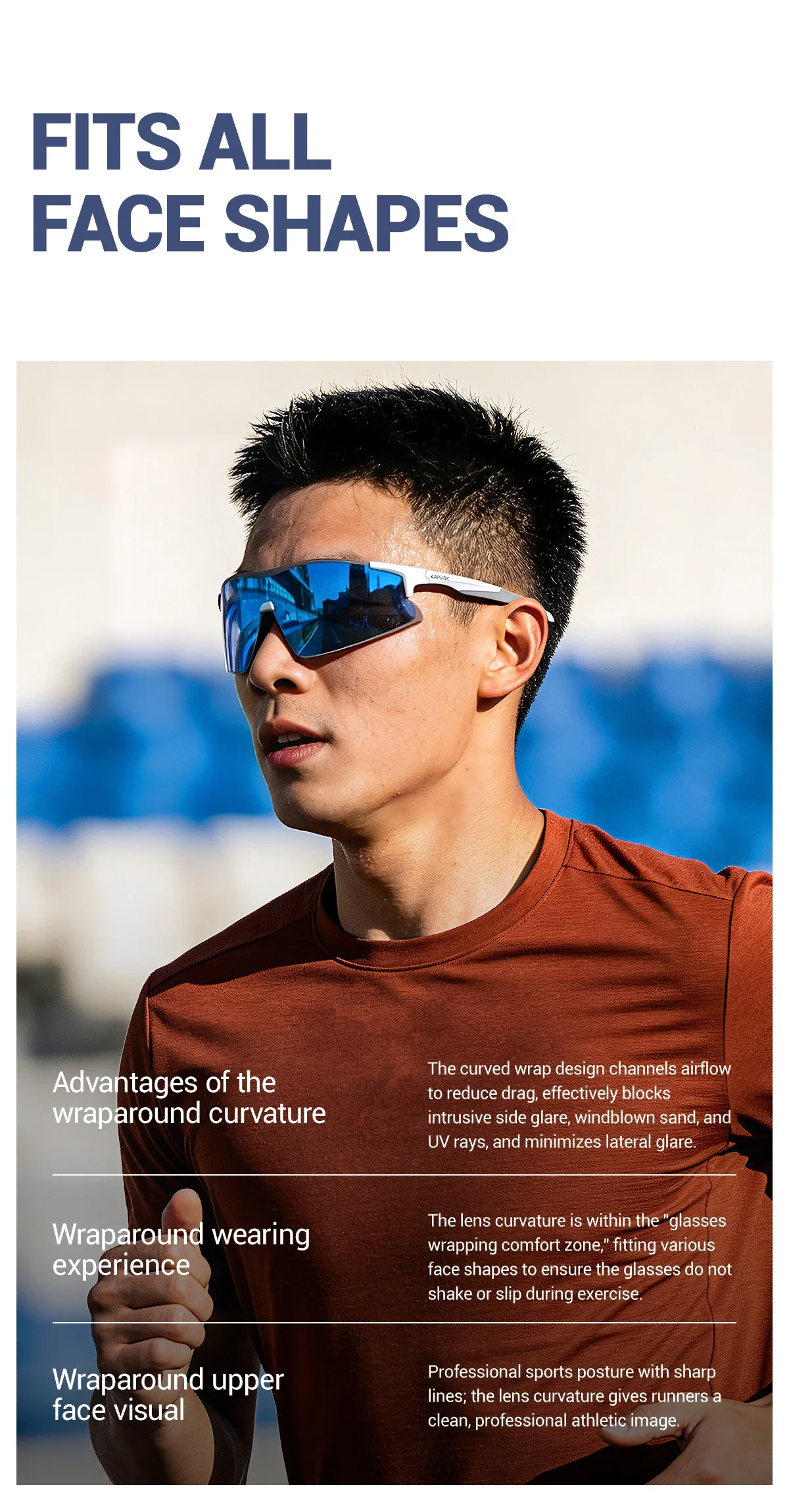 Kapvoe Photochrome Radfahrbrille Sport-Pickleball-Sonnenbrille Camping-Modebrille Herren MTB Fahrradbrille Wanderbrille – Detail 2
