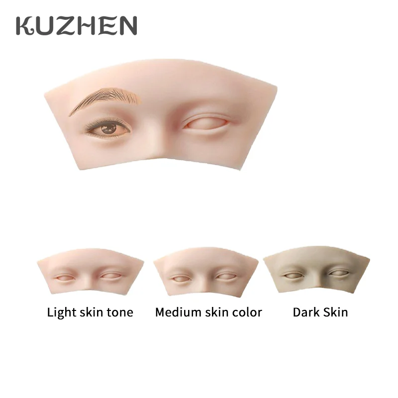1Pcs 5D Eyebrows Lashes Extension Training Practice Head Soft Grafted Eye Mannequin Model Silicone Skin Face Makeup Tools