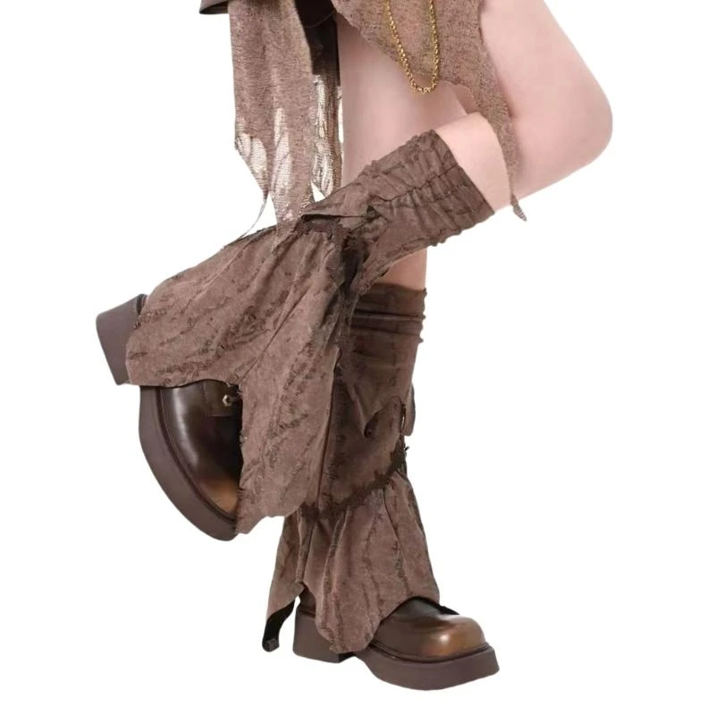 

Sweet Leg Warmers Flared Leg Sleeves Punk Goth Long Leg Socks Ruffle Lace Baggy Cuffs Ankle Heap Socks for Girls Womens 15UB