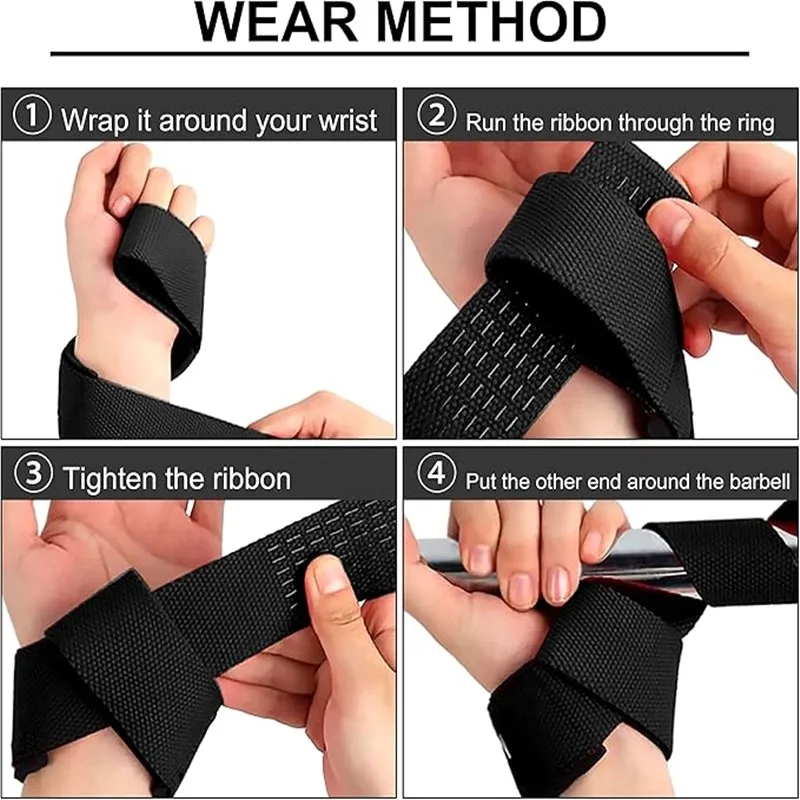 Weightlifting Wrist Straps Strength Training Adjustable Non-slip Gym Fitness Lifting Strap Wrist Support Sports Grip Band image 4