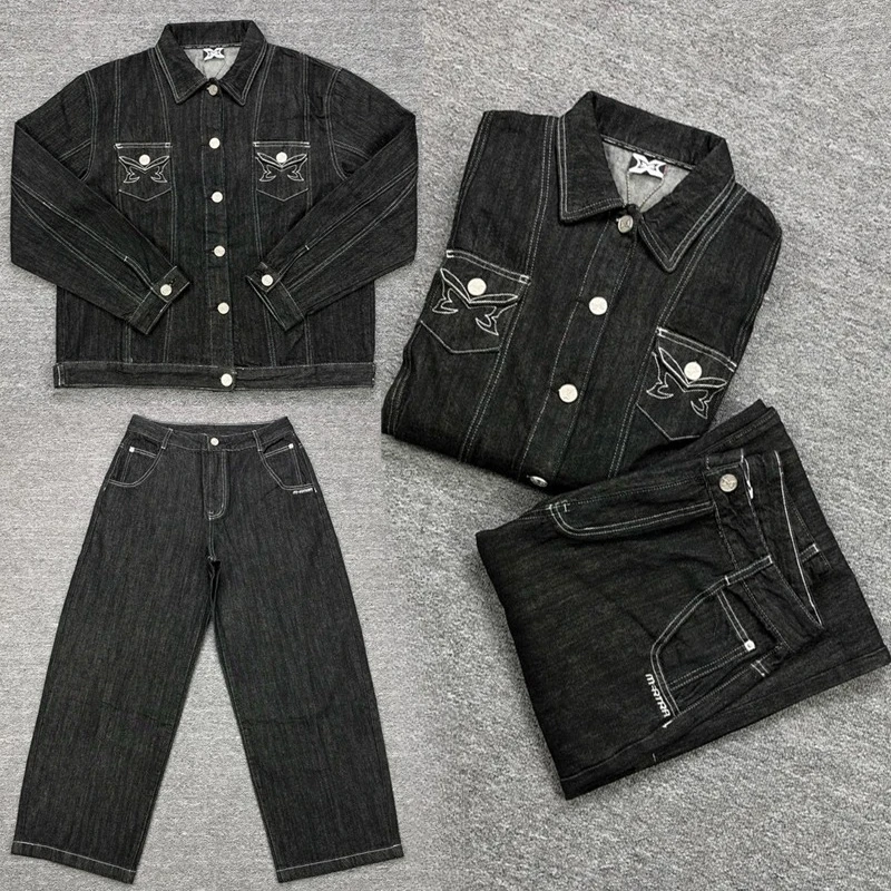 New Arrivals Mertre Denim Jacket High Street Trendy Casual Loose Embroidered Pattern Cowboy Coat