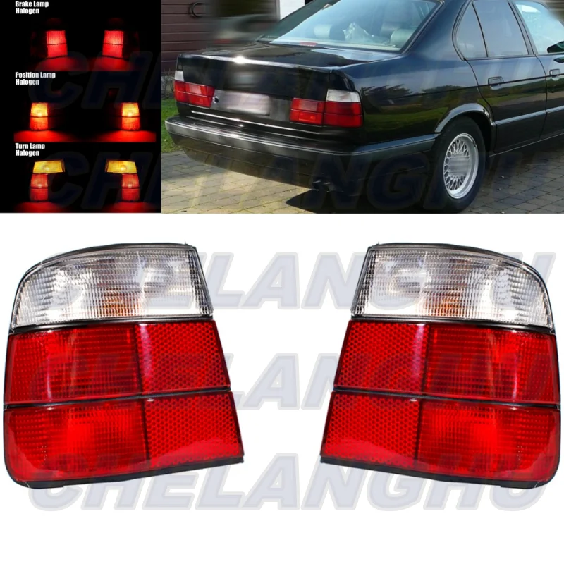 

For BMW E34 518i 520i 525i 530i 535i 540i 1988 1989 1990 1991 1992 1993 1994 1995 sedan 1 Pair Outer Tail Light Rear Lamp