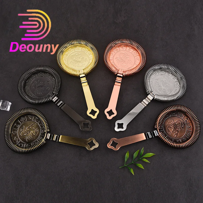 DEOUNY barman Ice filter 304 stainless steel ice strainer bartender accesorios wine mixing and ice isolation bar tool