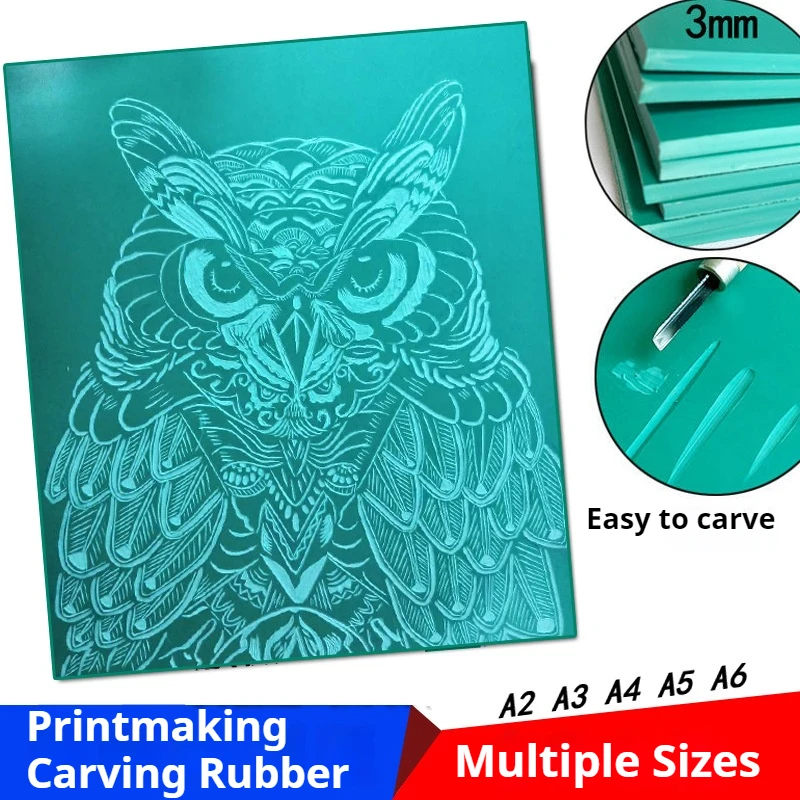 3mm/5mm Linoleum Block Stamp Artist Printmaking Set Stamp Carving Blocks Printmaking Rubber Stamp Tools DIY for Scrapbooking