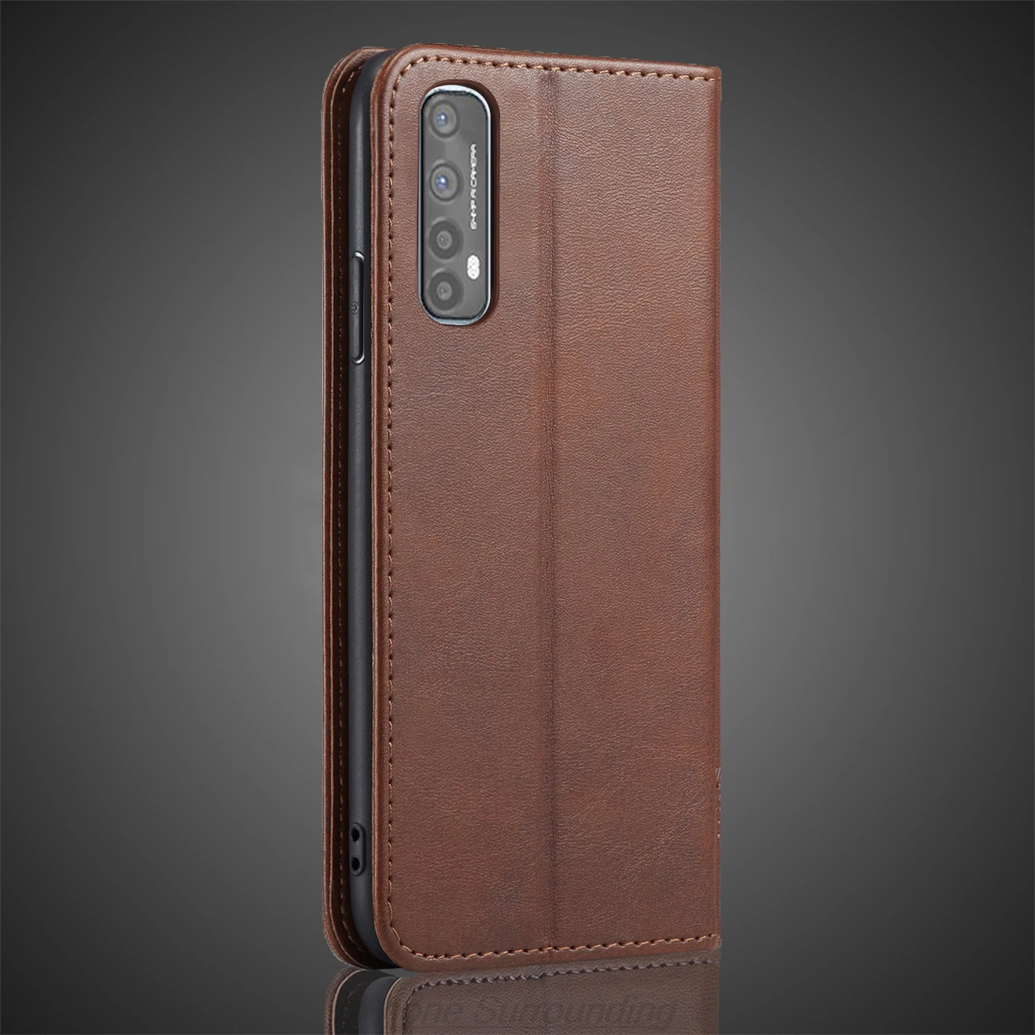 Funda de cuero para OPPO Realme 7 / Narzo 20 Pro, funda con tapa, tarjetero, funda de atracción magnética, funda tipo billetera, Fundas Coque