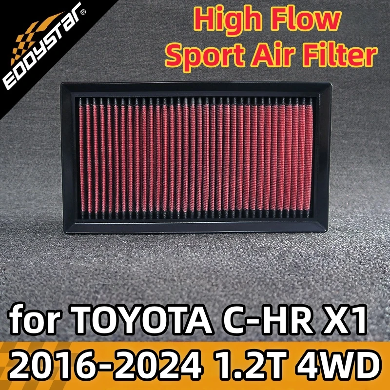 

High Flow Sport Air Filter for TOYOTA C-HR X1 2016-2024 1.2T 4WD NGX10 NGX50 Washable Racing Intake Filters