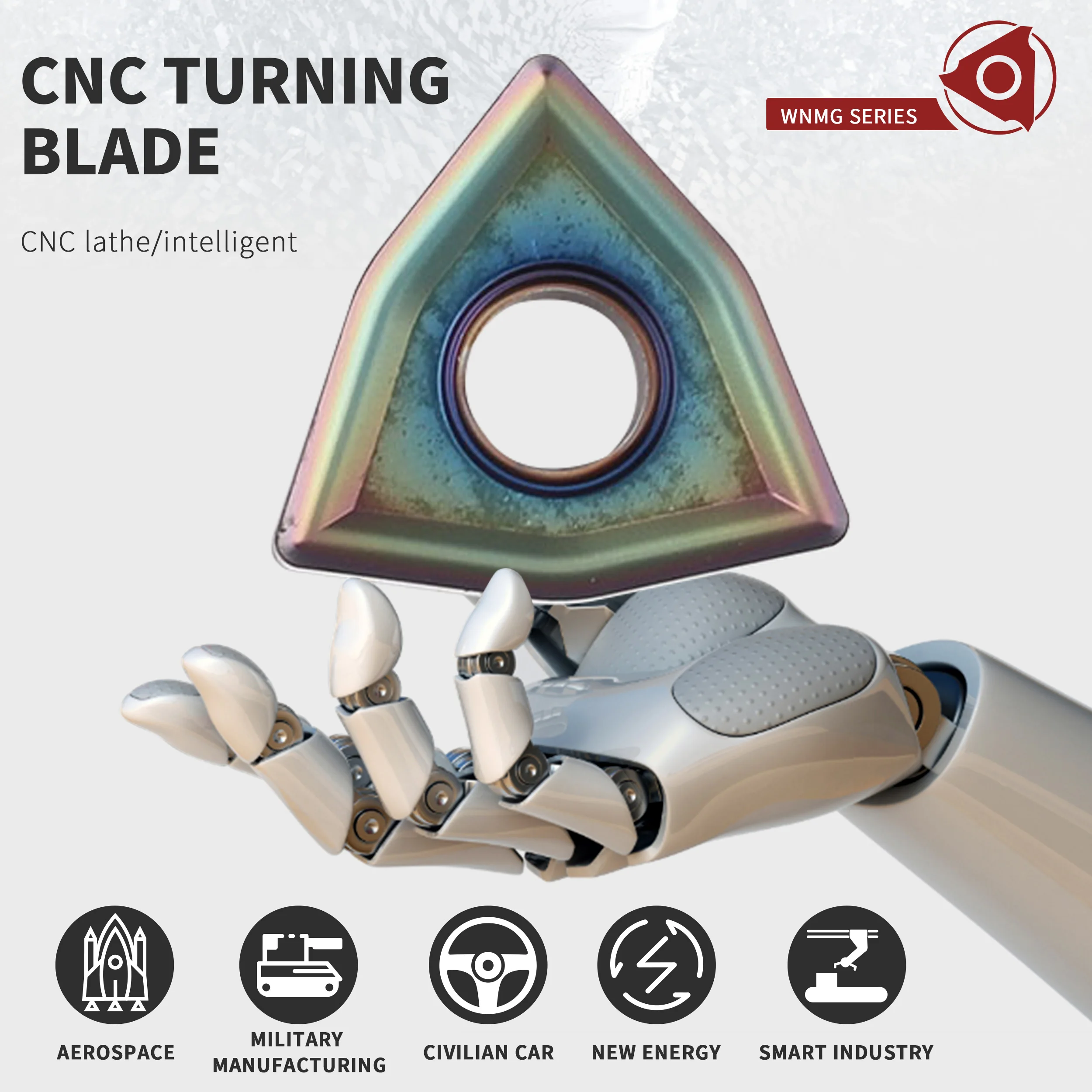 WNMG080404-MA TF618 WNMG080408-MS/MM CNC Lathe Turning Tools Carbide Inserts Colorful Hexagon Blade Machining Cut High Precision