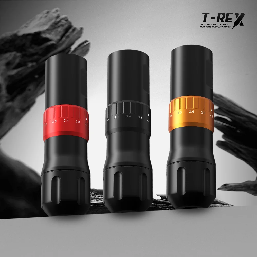 

T-Rex wireless tattoo machine, rotary tattoo pen machine, adjustable stroke length 2.0-4.2 mm, suitable for all kinds of tattoos
