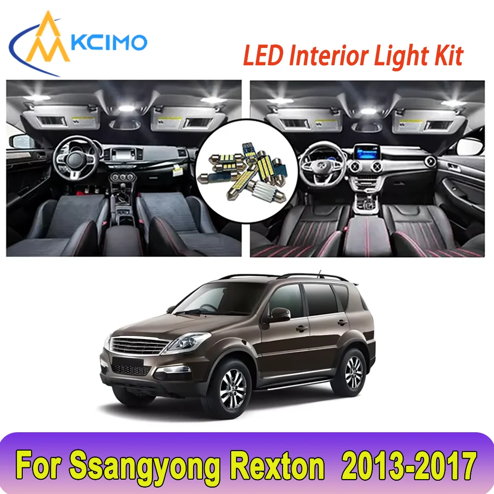 

New Light Bulb For Ssangyong Rexton (2013-2017) Premium Bright LED Interior Dome Map Trunk Light Kit Car Led Lamps Canbus Car