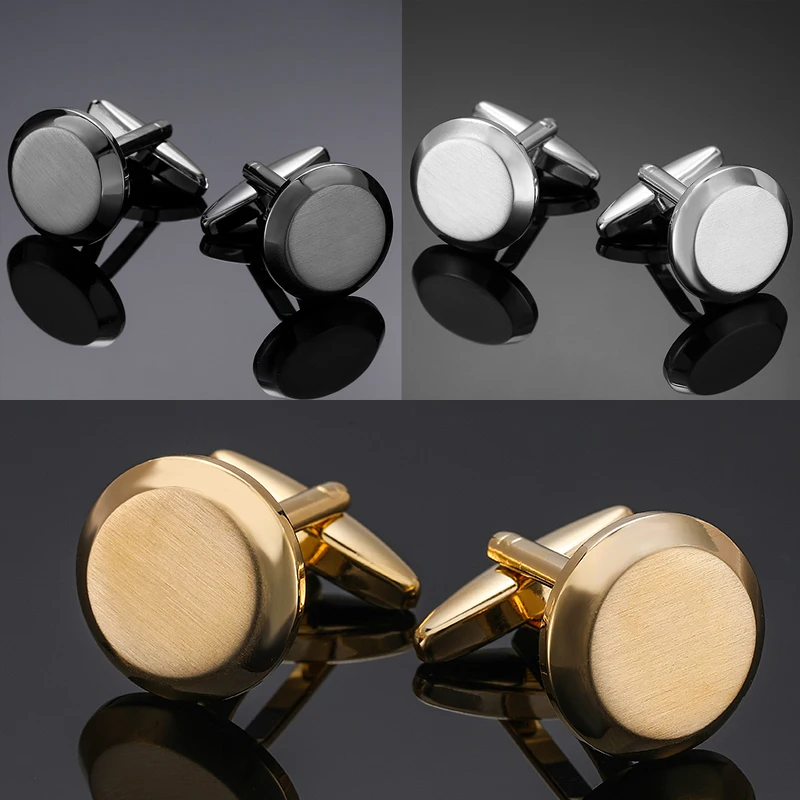 Men's French shirt cufflinks copper material conical brushed cufflinks fashion clothing accessories wholesale