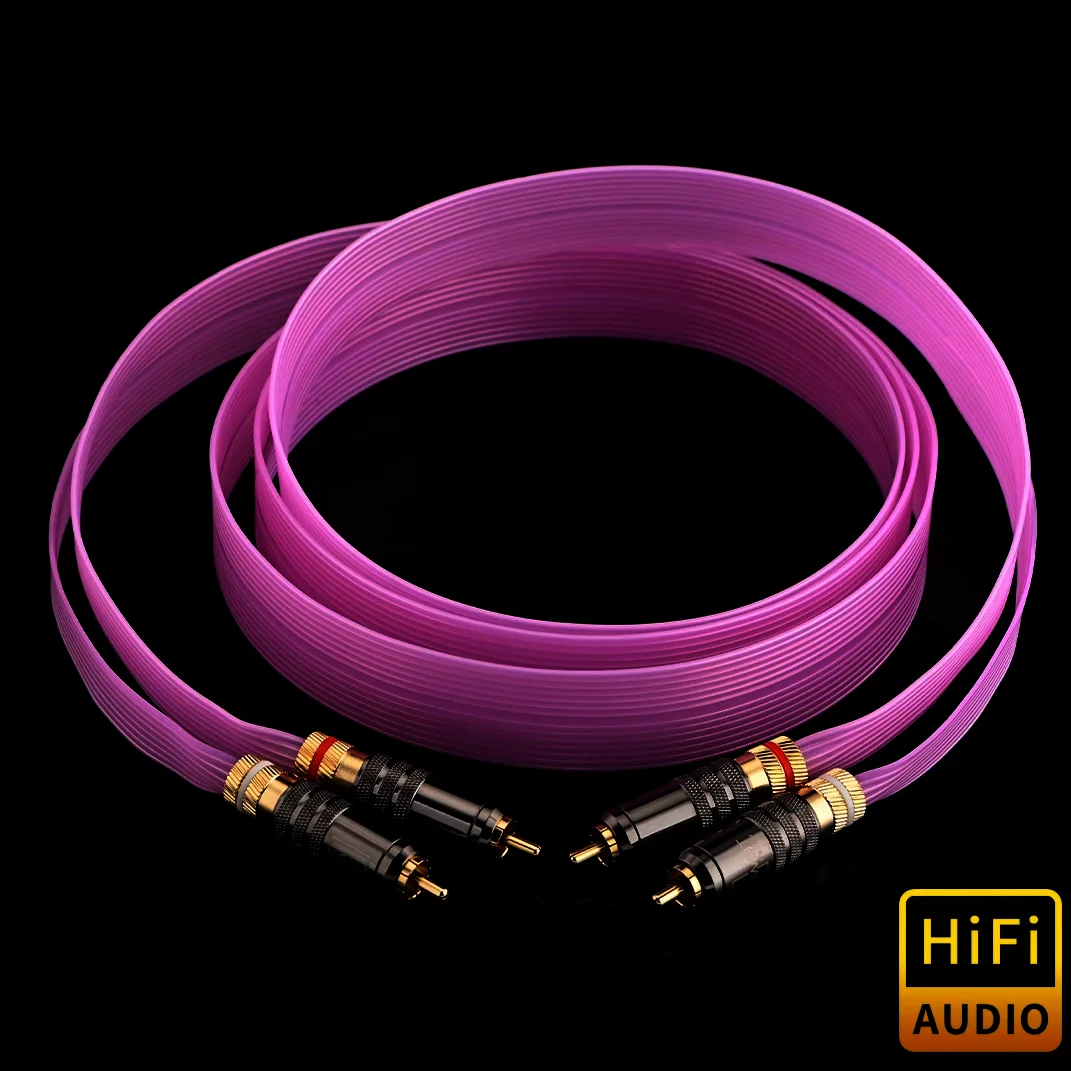 

Nordost audiophile Ribbon Falt rca cable Hifi OCC WBT RCA Interconnect Cable with Rhodium Plated WBT-0102Ag RCA Connector Plug