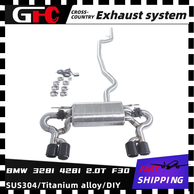 

Высокопроизводительная выхлопная система GFC catback из нержавеющей стали SUS304 с электронным клапаном и 4 насадками для BMW 328i 428i 2.0T F30 2013-2016 годов выпуска