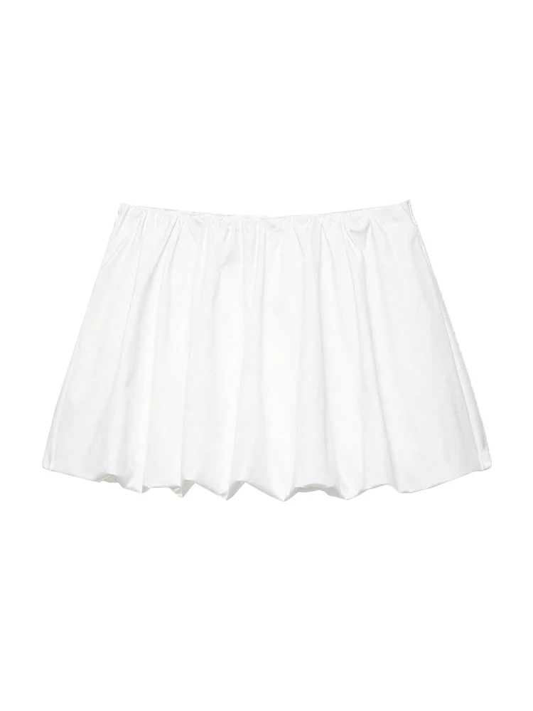 Damenmode Einfarbiger Skort mit Seitentaschen Elastischer Bund Damenrock-Shorts-Kombination Mujer