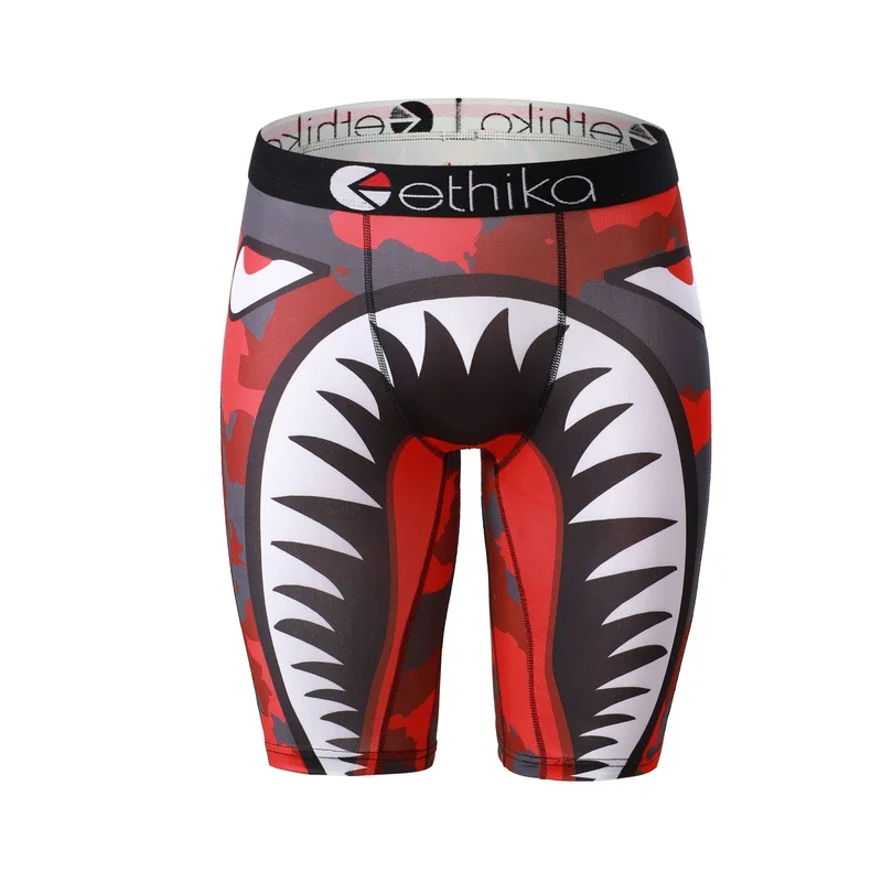 ETHIKA bielizna męska bokserki moda seksowny nadruk Cueca męskie majtki długa bielizna bokserki spodenki męskie spodnie sportowe Plus rozmiar