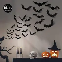 12pcs Halloween Decoration 3d Bat Wall Stickers Decoration Furniture Windows Yard Logo Outdoor Lawn Ghost Party Decor 1 2