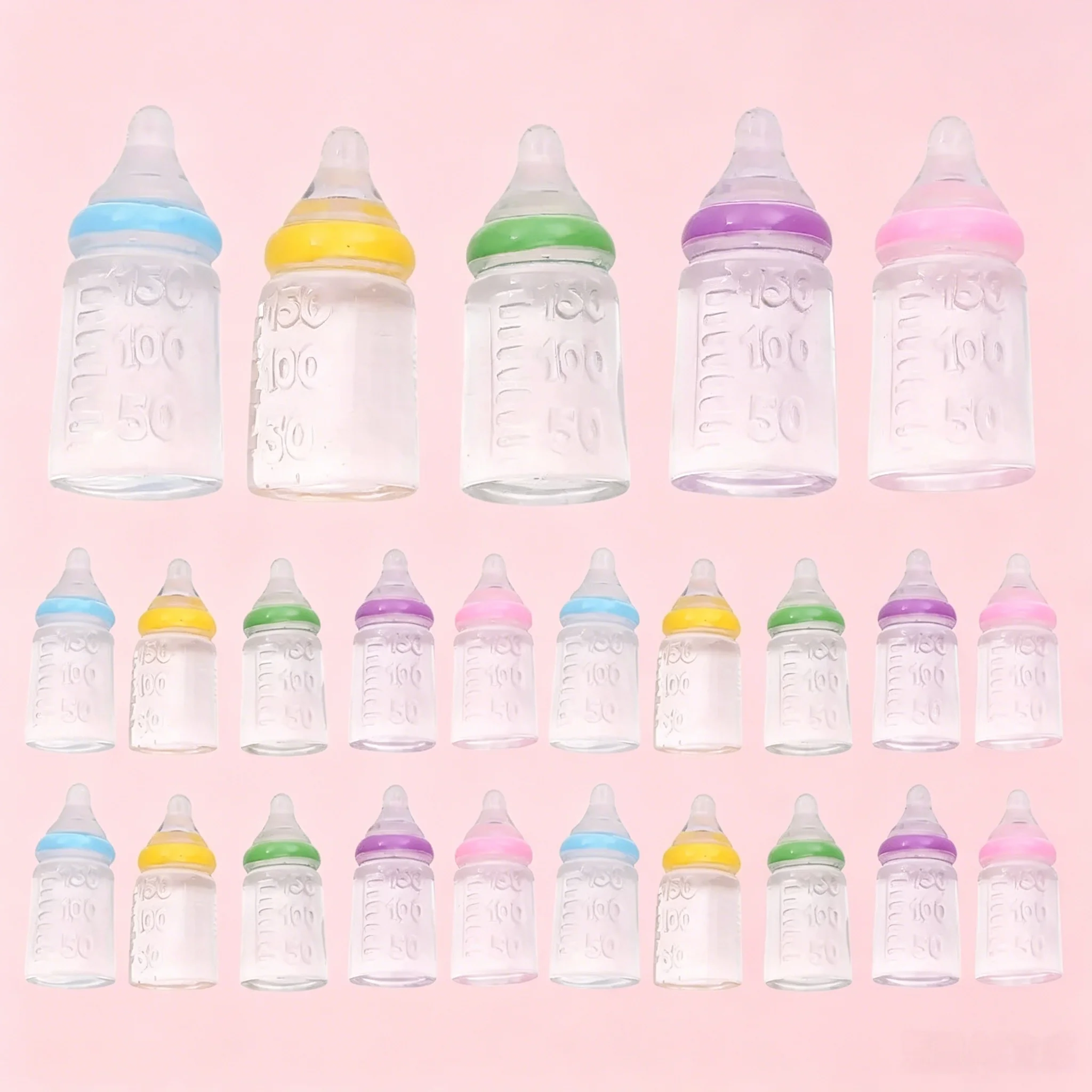 10pcs Dollhouse Miniature Simulation Milk Bottle Model 10x22mm Bottle Decor for Micro Scene