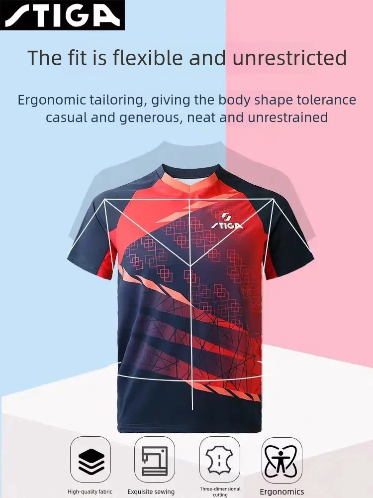 

STIGA 2024 Table Tennis Short Sleeves: Style Performance
