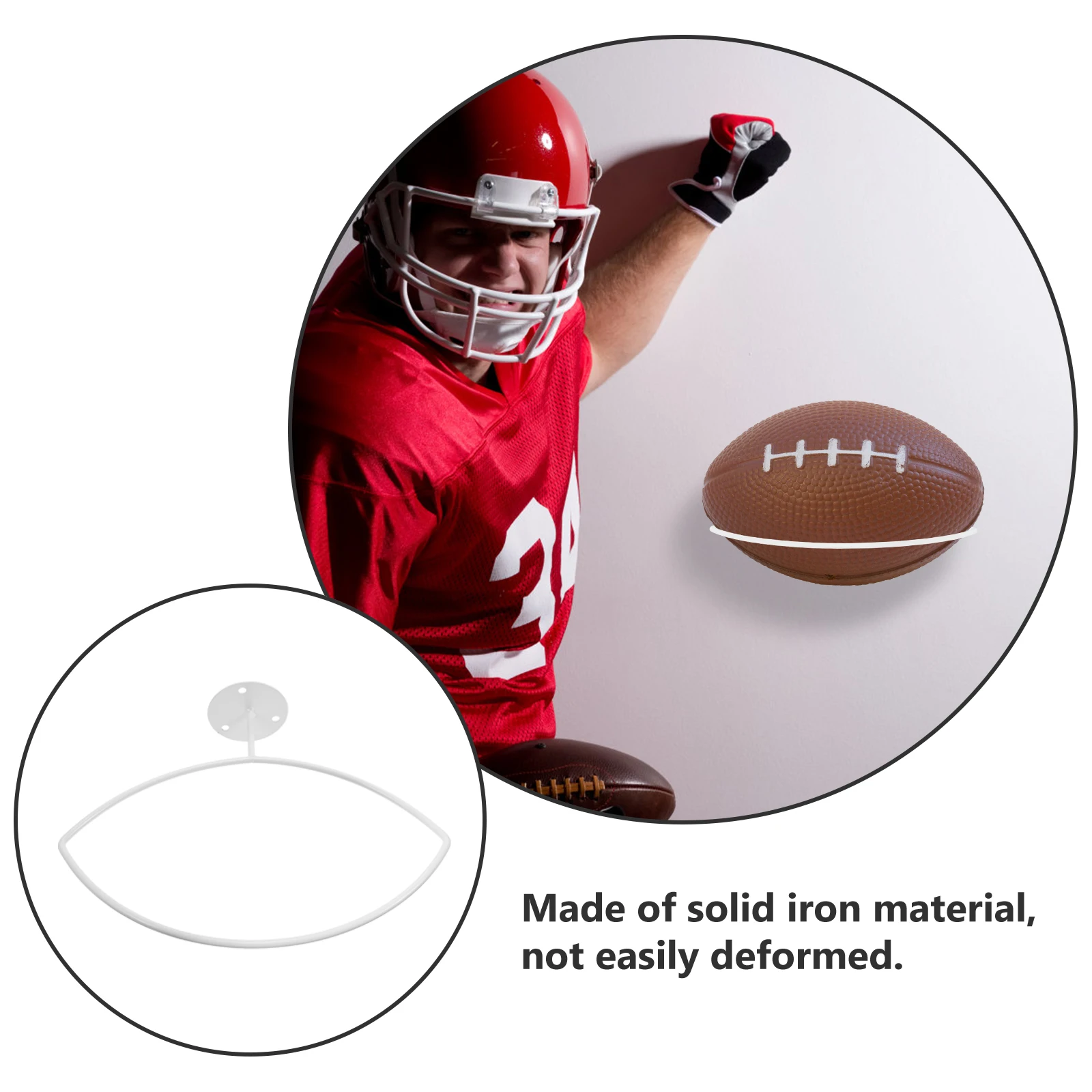 

Wall Mount Sports Rack White Basketball Football Volleyball Holder Decor Storage ganizer Home Ball Health Ball Rugby