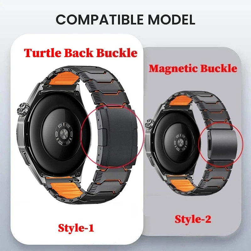 22mm Titanium Silicone Strap for Huawei Watch GT6 Pro GT5 Pro 46mm 4/4Pro Magnetic Band For Huawei Watch GT6/GT5/GT4/GT3/GT 46mm