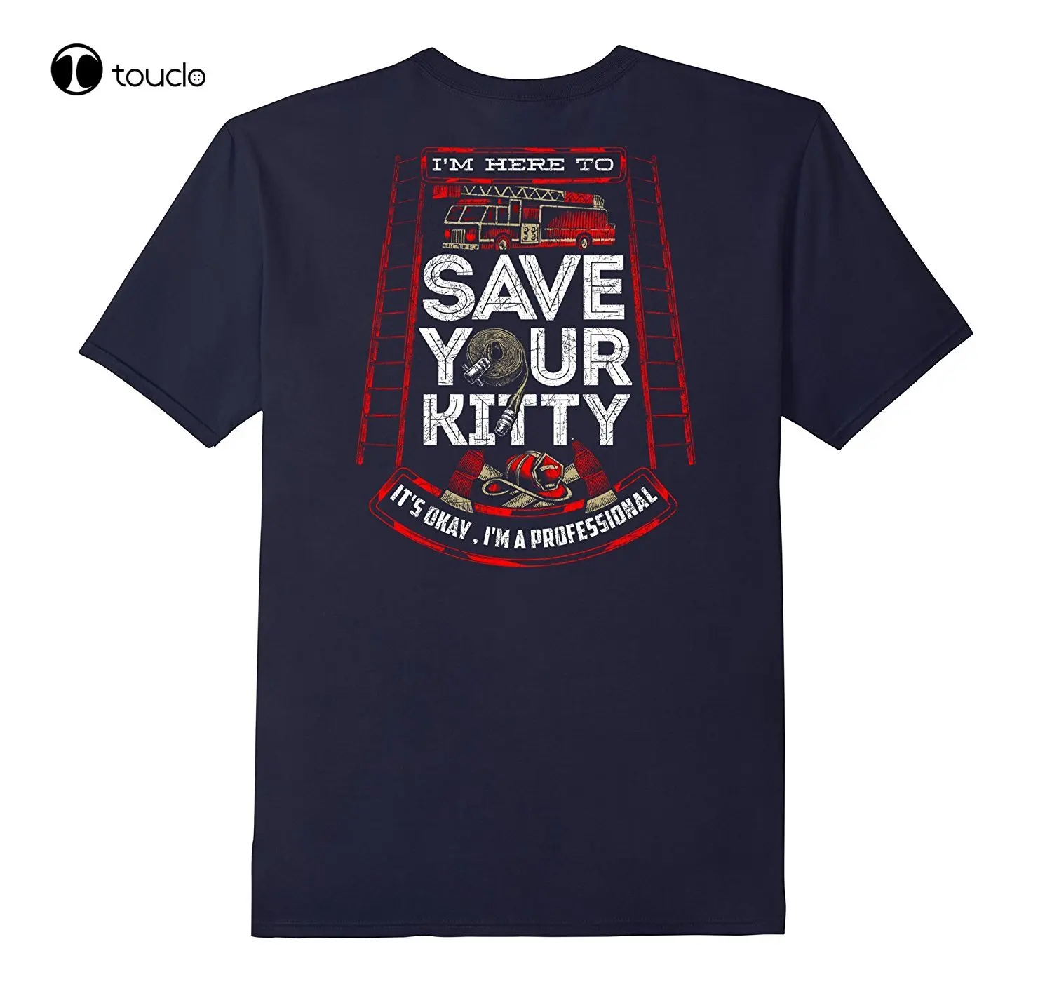 New Summer High Quality Tee Shirt Sexy Fireman Shirt Firefighter I'M Here To Save Your Kitty Cool T-Shirt Fashion Funny New