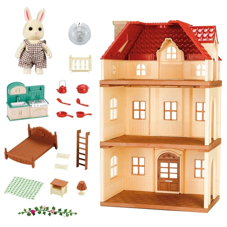 Salle de Simulation forêt famille petite maison occidentale Double Villa à trois étages lapin modèle Animal fille maison de poupée meubles jouet cadeaux