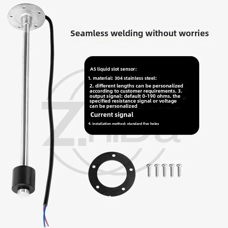 A5 Stainless Steel Float Level Sensor 12V 24V, Liquid Water Level Gauge for RV Boat Yacht