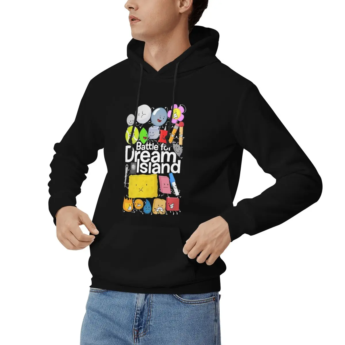 BFDI-Sweat à Capuche Noir à Manches sulfpour Homme et Femme, Pull Décontracté PVD Harajuku, Automne et Hiver