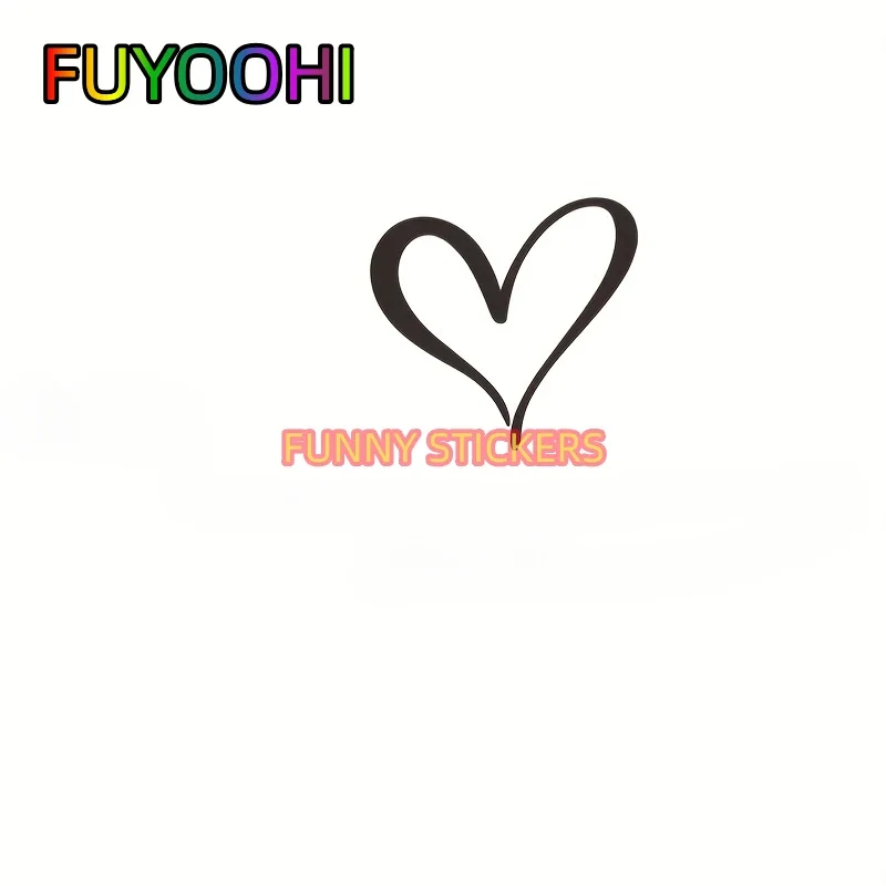 FUYOOHI Vinyl Car Stickers Heart Letters Water Proof Reflective Colorfast External Accessories Minimalist Style Decor Sticker