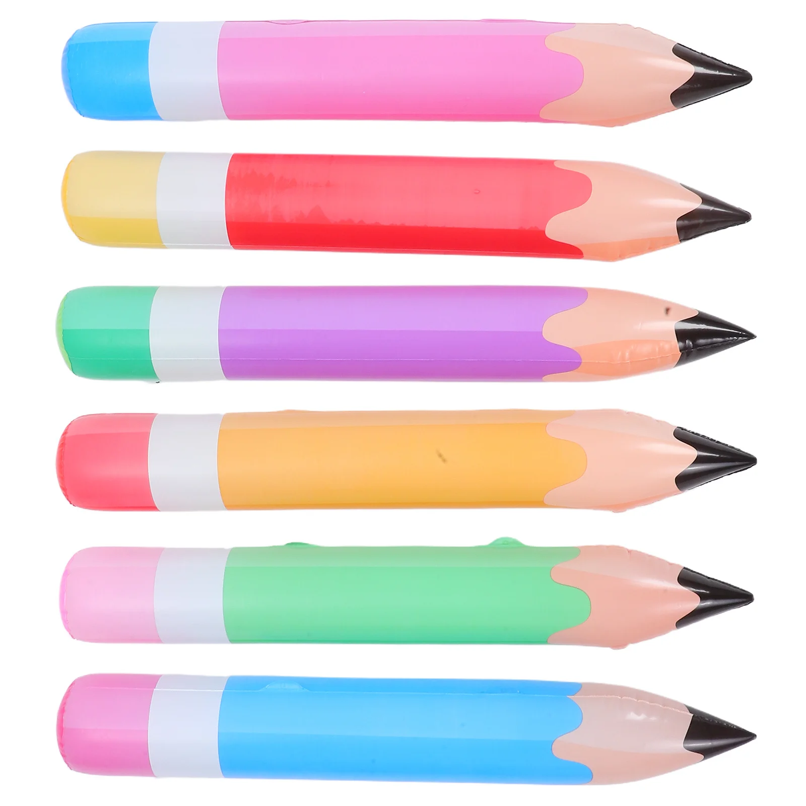 

6Pcs Inflatable Pencil Balloons Bright Colors Easy Carry Back to School Classroom Decorations Jumbo Pencil Prop