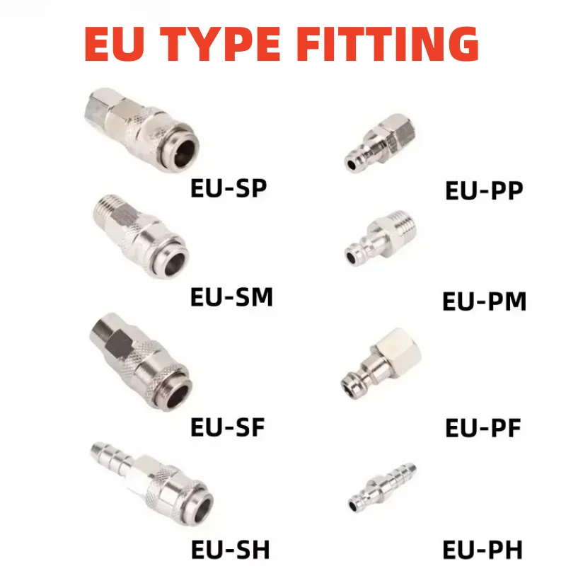 EU Fitting European Standard EU Euro Type Quick Coupling Connector Coupler For Air Compressor 1/4 3/8 1/2 Male Thread