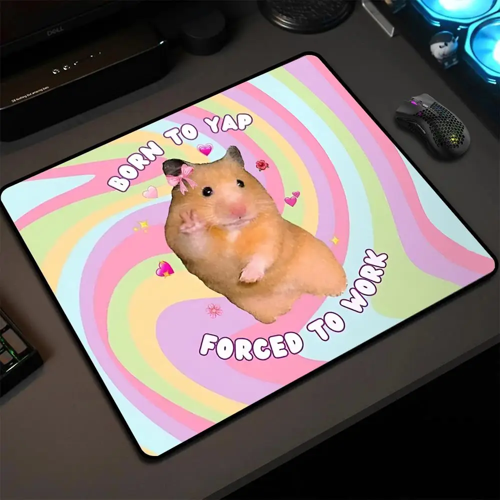 

Funny Hamster Quote Mouse Pad Interesting Meme Office Desk Accessory Durable Smooth Surface 40X45 Large Mats for Work Colleague