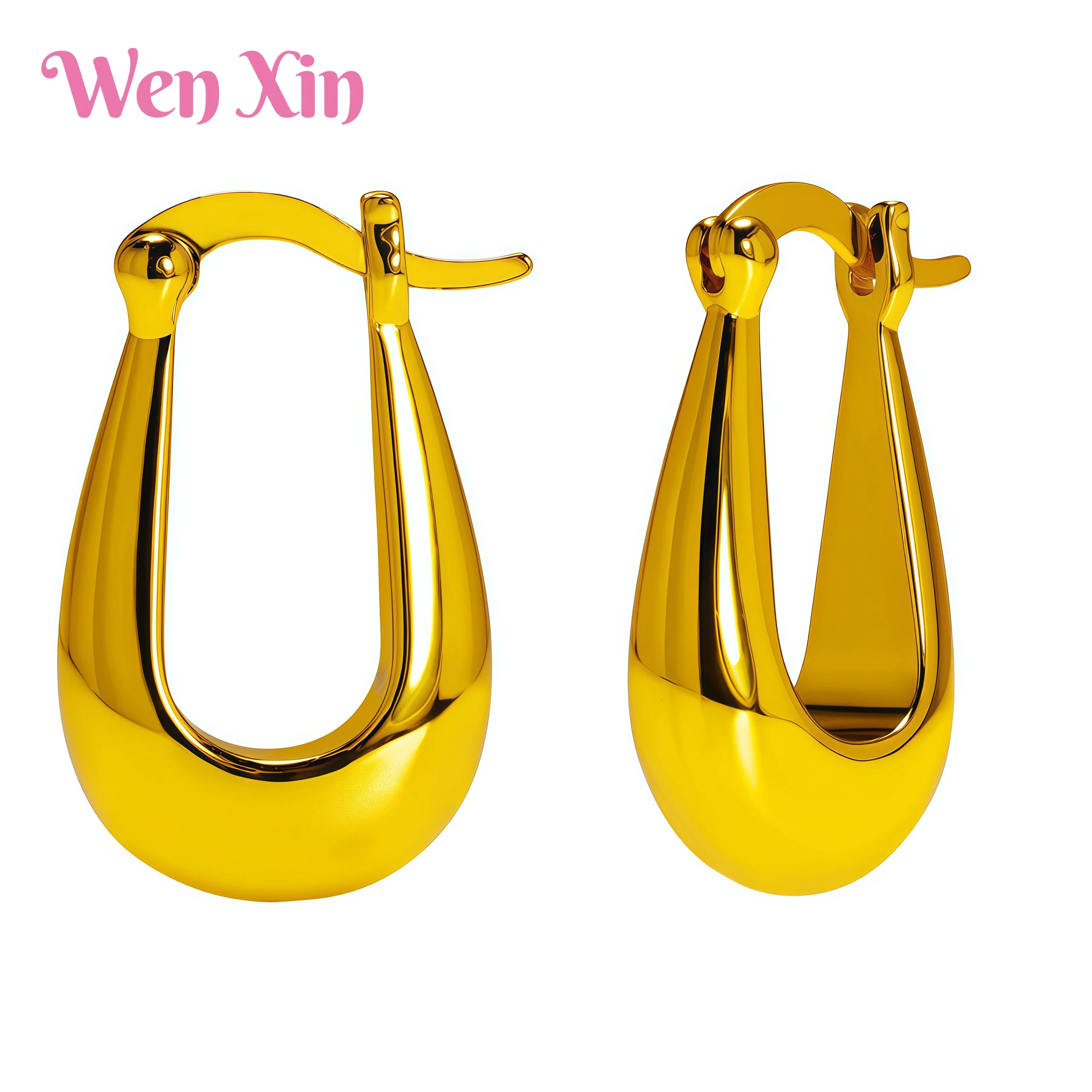 

WENXIN Brand MUSHAN MST Jewelry Retro And Minimalist Everyday Women's Solid Water Droplets Earrings Gold Plated Eardrop Accessor