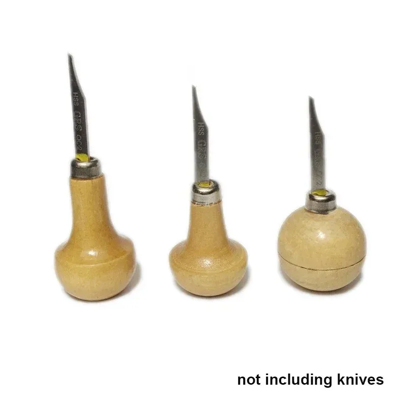 Wooden Handle and Mushroom-Shaped Locking Nozzle for Carving Knives - Ergonomic Grip Jewelry Making Tool for DIY Craft