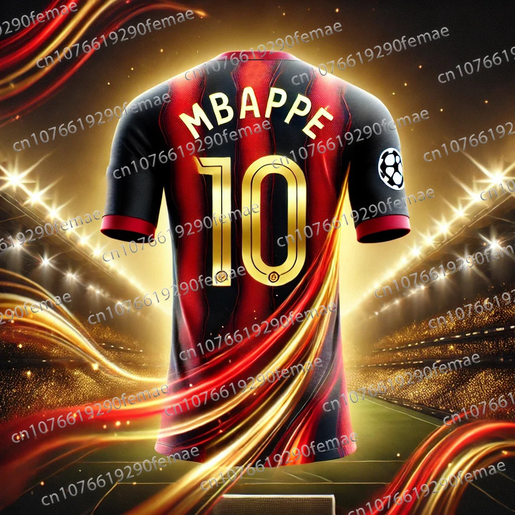 2025 New Mbappe Printed Men's Sports Football Shirt T-shirt, Breathable and Comfortable for Daily Matches and Training