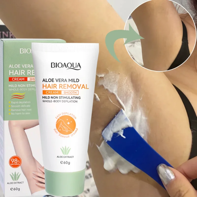 Aloe Vera Hair Removal Cream Non Irritating Quick Whole Body Painless Underarm Body Face Private Areas Hairs Health Skin Care