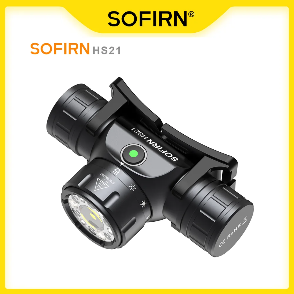 Sofirn HS21 latarka czołowa 2000 lm EDC 18650 USB C latarka akumulatorowa SFT40 Led mocny reflektor IP65 latarka indukcyjna na podczerwień