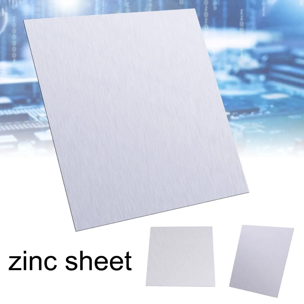 Placa de Zinc de alta pureza, espesor de 0,03 a 0,2mm, longitud y ancho de 100x100mm, prueba especial Zn≥ 99.995%, Material metálico, ánodo de Zinc