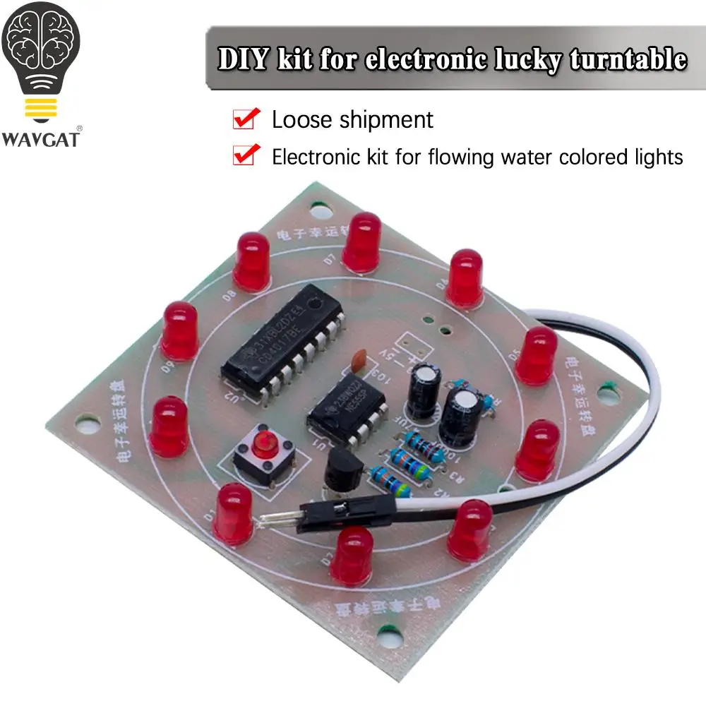 Elektroniczny NE555 CD4017 koło fortuny DIY zestaw szczęśliwy gramofon trening spawalniczy migające oświetlenie LED obrotowa zestaw zabawny prezent gra