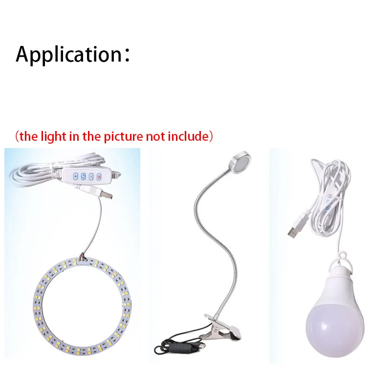 DC 5V LED Dimmer USB Port Power Supply Line Dimming Color-matching Extension Cable With ON OFF Switch Adapter For LED Light Bulb