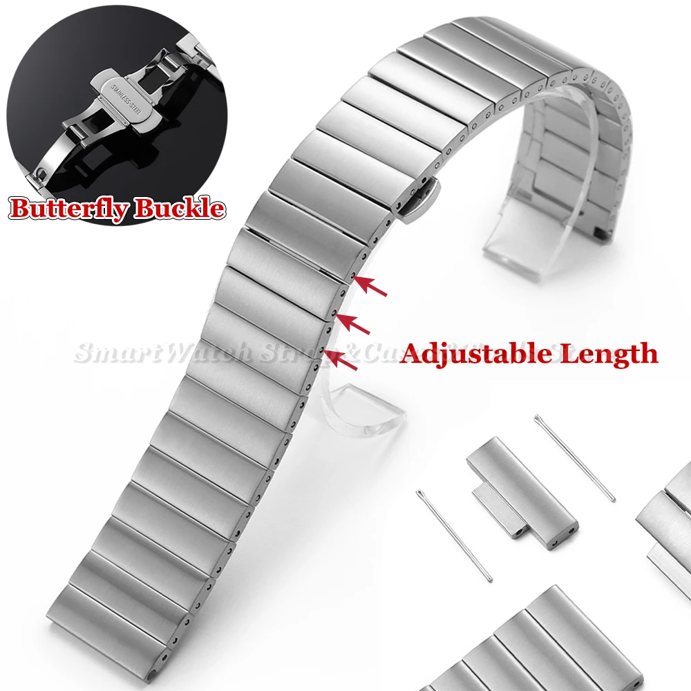 

Solid Stainless Steel Watch Strap 18mm 20mm 22mm Universal Watchbands Quick Release Silver Brushed Metal Watch Bracelet for Men