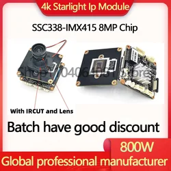 CCTV HD Starlight 4K IP Digital Camera Board Module 8 Megapixel SSC338 Sony IMX415 Webcam Illumination RTSP RTMP Photo Snapshot