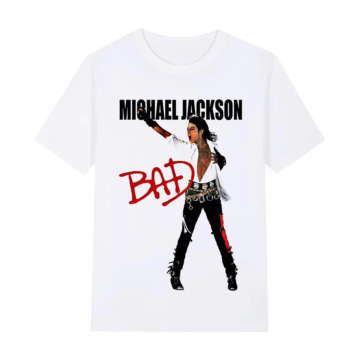 Fashion Trend Michael Jackson Bad Tour 1988 Oversized Summer Men'S Clothes Streetwear Top Tees Cotton T Shirts