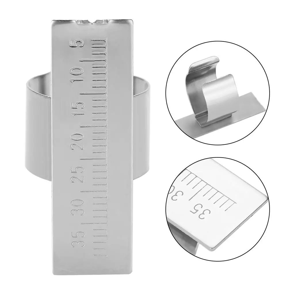 1pc Autoclavable Stainless Steel Dental Endodontics Finger Ruler Gauge Tool