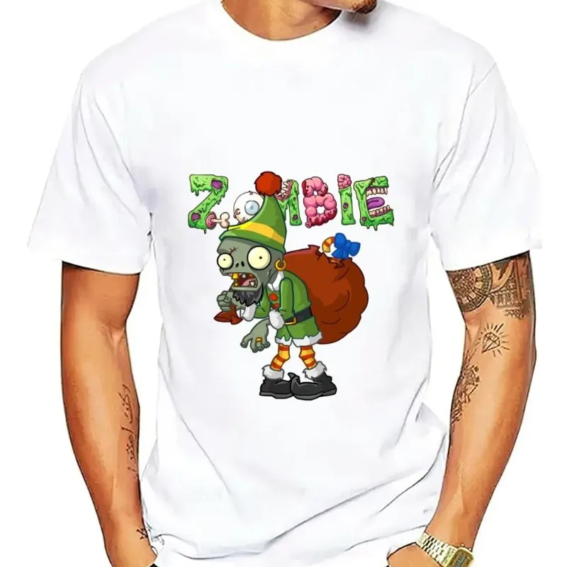 Funny Game P-Plants Vs Z-Zombies T Shirt Men Couple Combination Women Clothes Short Sleeve Collar Fashion Cotto