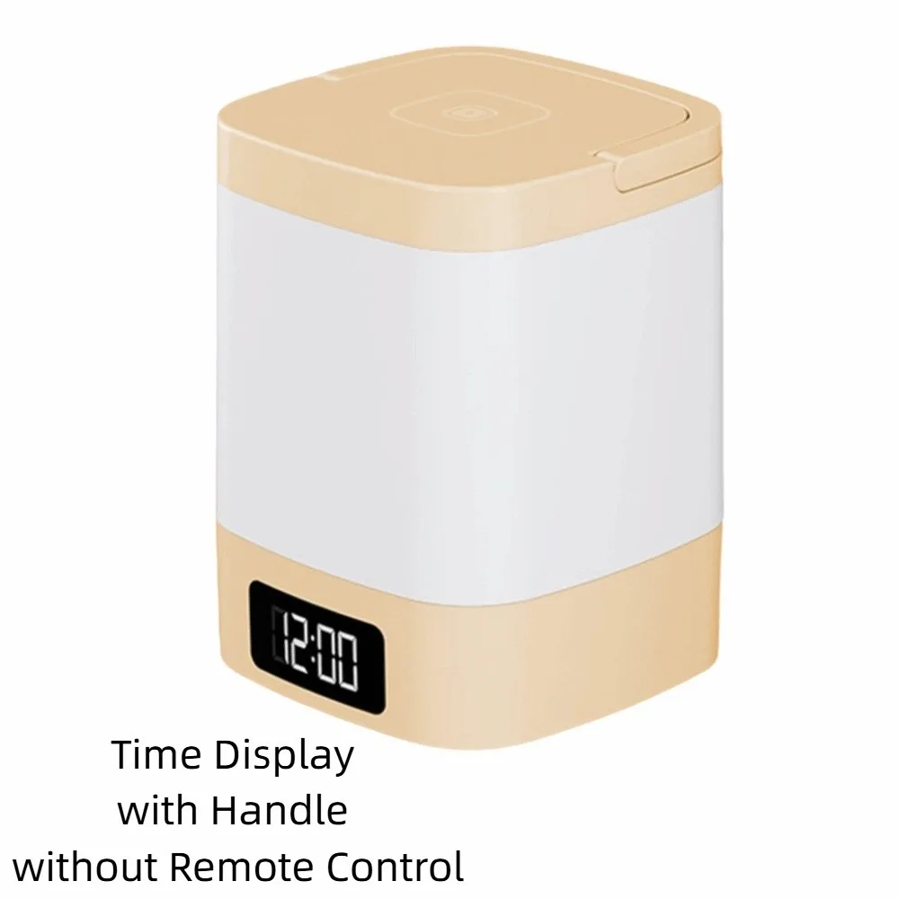 Portable Touch LED Night Light Dimmable Light Time Display Clock Night Light Remote Control Rechargeable Desk Lamp